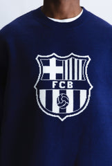 FC Barcelona Oversized Knit Sweater - Navy