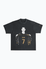 Son Heung-min Vintage Heavyweight Garment Dyed T-Shirt - Black