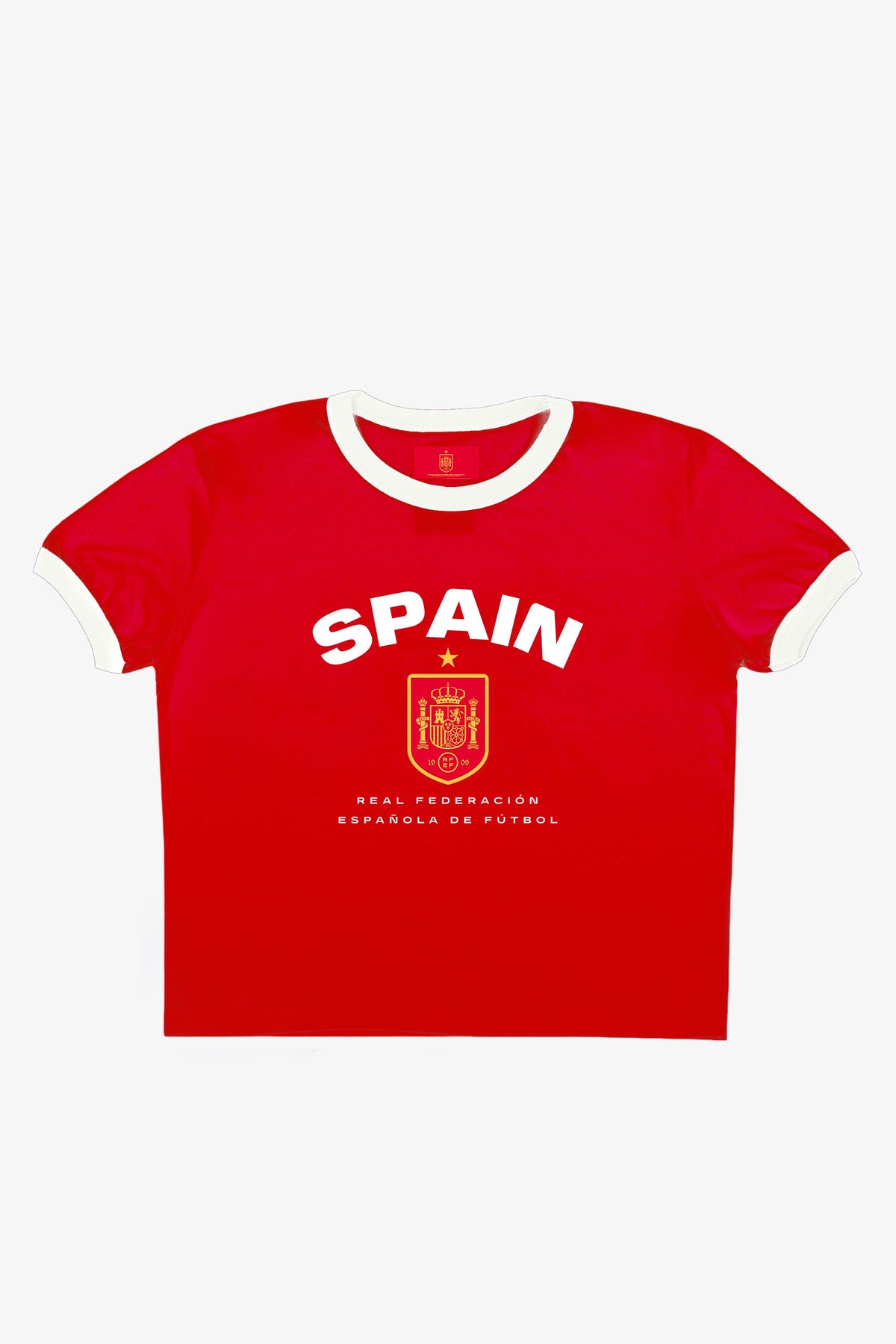 Spain Cropped Ringer T-Shirt - Red